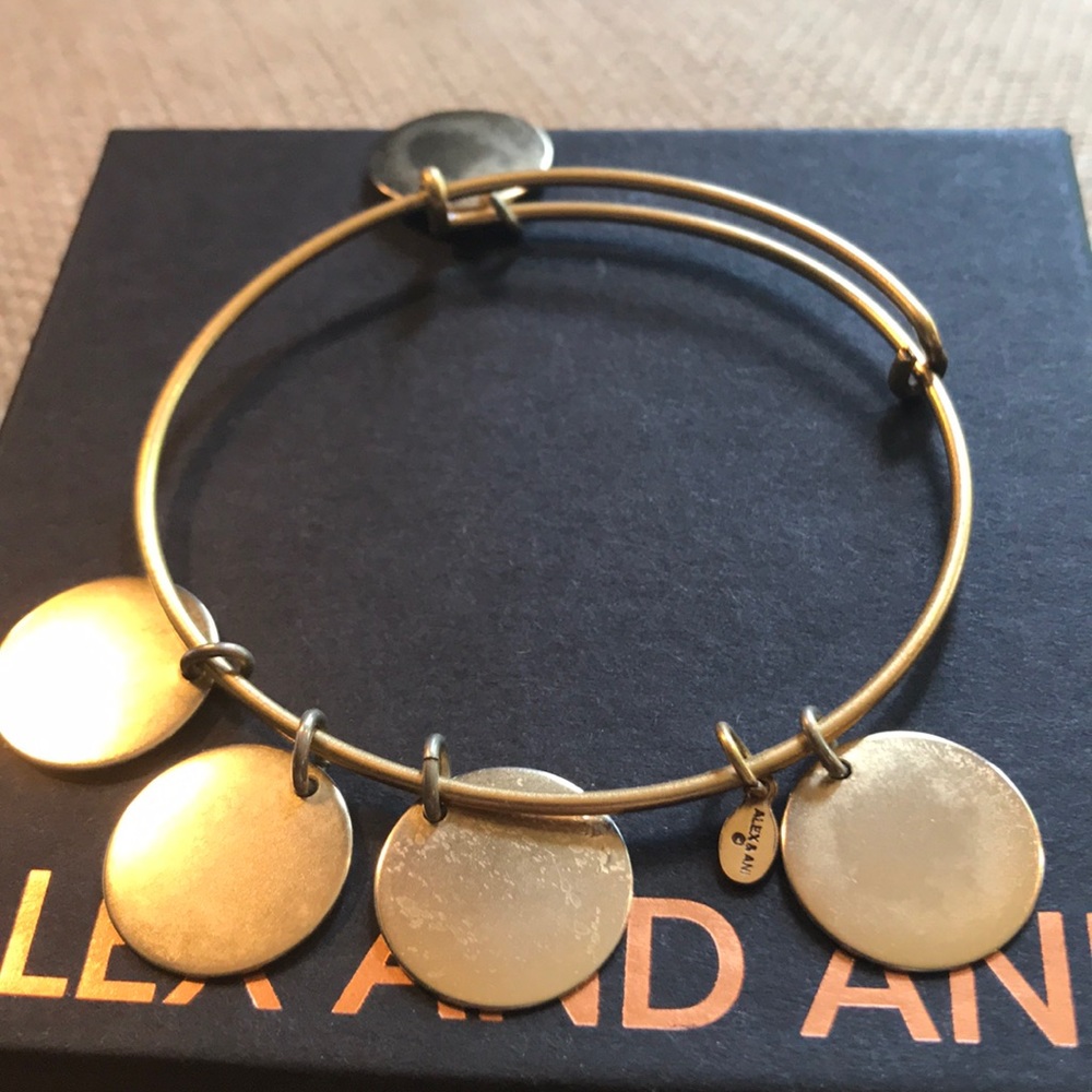 Rare Alex and Ani Vintage Bangle Gold Wire